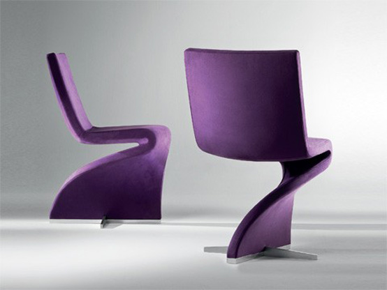 Shaped Chair Bright Stylish Shaped Chair With Innovative Bright Purple Color Designed By Stefan Heiliger Also Seductive Modern Look Furniture Unique And Modern Chair Furniture For Home Interior Decoration