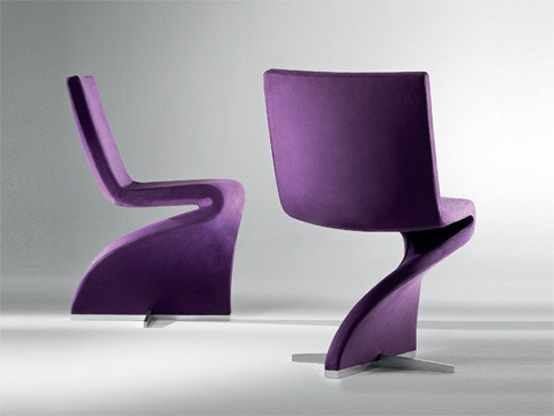 Shaped Chair Bright Stylish Shaped Chair With Innovative Bright Purple Color Designed By Stefan Heiliger Also Seductive Modern Look Furniture  Unique And Modern Chair Furniture For Home Interior Decoration