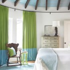 Bedroom For Ideas Stylish White Green Bedroom For Bedroom Curtain Ideas With Green Blue Height Drapes And Decorative Wooden Single Chair Bedroom 20 Beautiful Bedroom Curtain Ideas For Wall Cover Of Modern Mansion