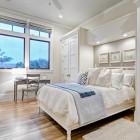 Transitional Bedroom Bedroom Surprising Transitional Bedroom For Beach Bedroom Ideas With Wooden Striped Floor And White Wooden Bed Involved White Rug Bedroom 19 Stylish White Interior Design For Beach Bedroom Ideas
