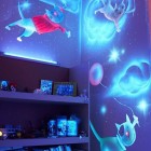 View Of In Surprising View Of Cats Glow In The Dark Decal Seen With Lights Turned Off Inside Home Bedroom For Kids By Night Bedroom Stunning Bedroom Decoration With Glow In The Dark Paint Colors