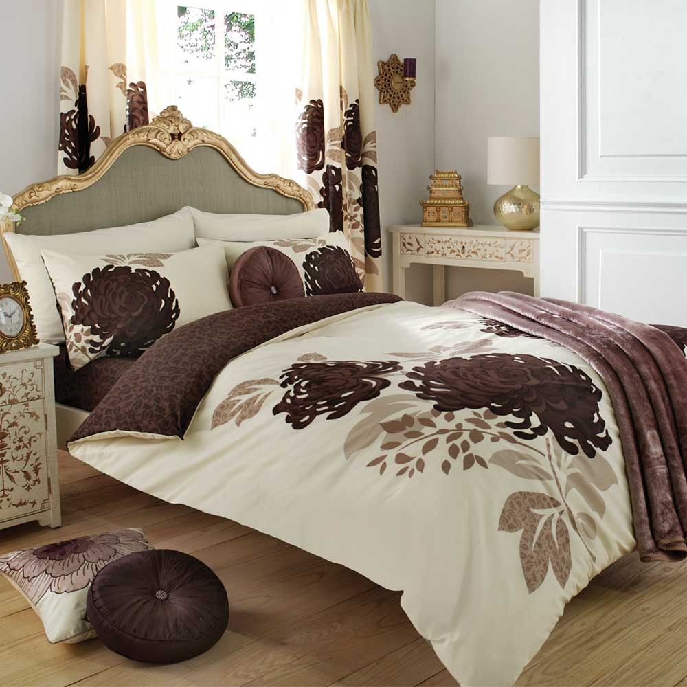 Double Duvet Natural Terrific Double Duvet New Cream Natural With Patterned Floral With Queen Bed Installed On Wooden Striped Floor Bedroom  Cool And Lovely Bedroom Designs With Creative Duvet Covers