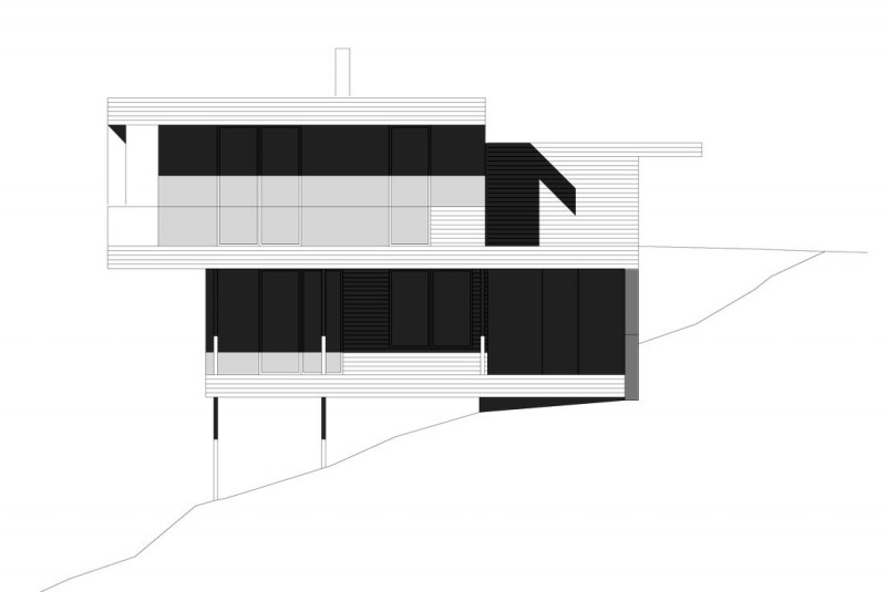 Elevation Planning Wohnhaus Terrific Elevation Planning Design Of Wohnhaus Am Walensee Residence With Stick Pillar Made From Metallic And Built In Diagonal Shaped Landscape Architecture  Beautiful Rectangular Lake Home With Wood And Concrete Elements