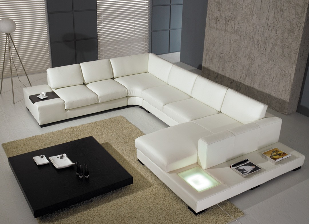 Modern Living With Terrific Modern Living Room Design With White Colored Sofa Sectional And White Floor Made From Concrete Dream Homes Enchanting Living Room Decorating With A Large Sectional Sofas