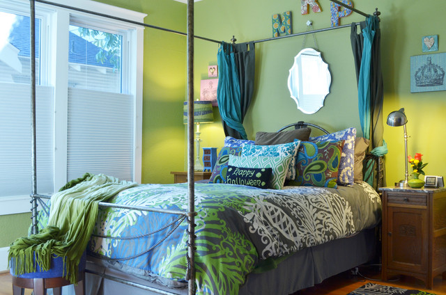 Bedroom Completed Canopy Traditional Bedroom Completed With Iron Canopy With Duvet Full Color Involved Wooden Nightstand With Iron Table Lamp Fireplace Multicolored Duvet Cover Sets With Various Color Appearances