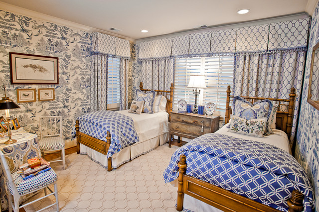 Bedroom Involved Beds Traditional Bedroom Involved Wooden Twin Beds With White Blue Duvets On Tiled Floor Beautified With Nature Patterned Wall Office & Workspace Beautiful Duvet Cover Set With Big Ideas On Bedroom Furniture