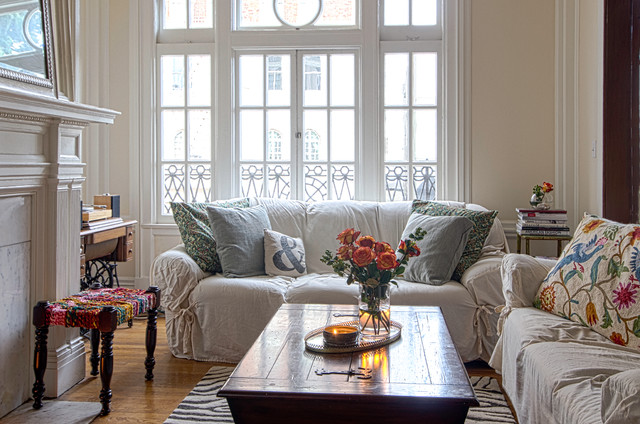 Living Room White Traditional Living Room Design Applied White Sectional Sofa Slipcovers And Hardwood Coffee Table Also Zebra Carpet Furniture Chic Sectional Sofa Slipcovers For Elegant Sofa Looks