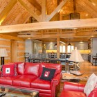 Rustic Living Red Traditional Rustic Living Room With Red Sofas Facing Glass Table And Wood Rooftop Design Make Robust The House Decoration Vibrant Red Sofas Inspirations To Give Your Living Room A Trendy (+20 New Images)