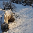 Shaped Hus Built Uncommon Shaped Hus 1 House Built On White Snowy Ground With Dry Trees Growing Naturally Around The Building Dream Homes Small Modern House With Urban Interior Design And Big Beauties