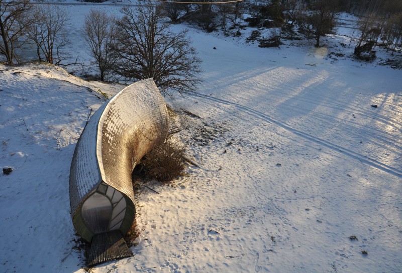 Shaped Hus Built Uncommon Shaped Hus 1 House Built On White Snowy Ground With Dry Trees Growing Naturally Around The Building Dream Homes  Small Modern House With Urban Interior Design And Big Beauties