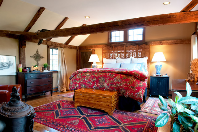 Farmhouse Bedroom With Unique Farmhouse Bedroom Design Interior With Red Bedroom Ideas In Traditional Furniture Used Wooden Material For Home Inspiration Bedroom  30 Romantic Red Bedroom Design For A Comfortable Appearances