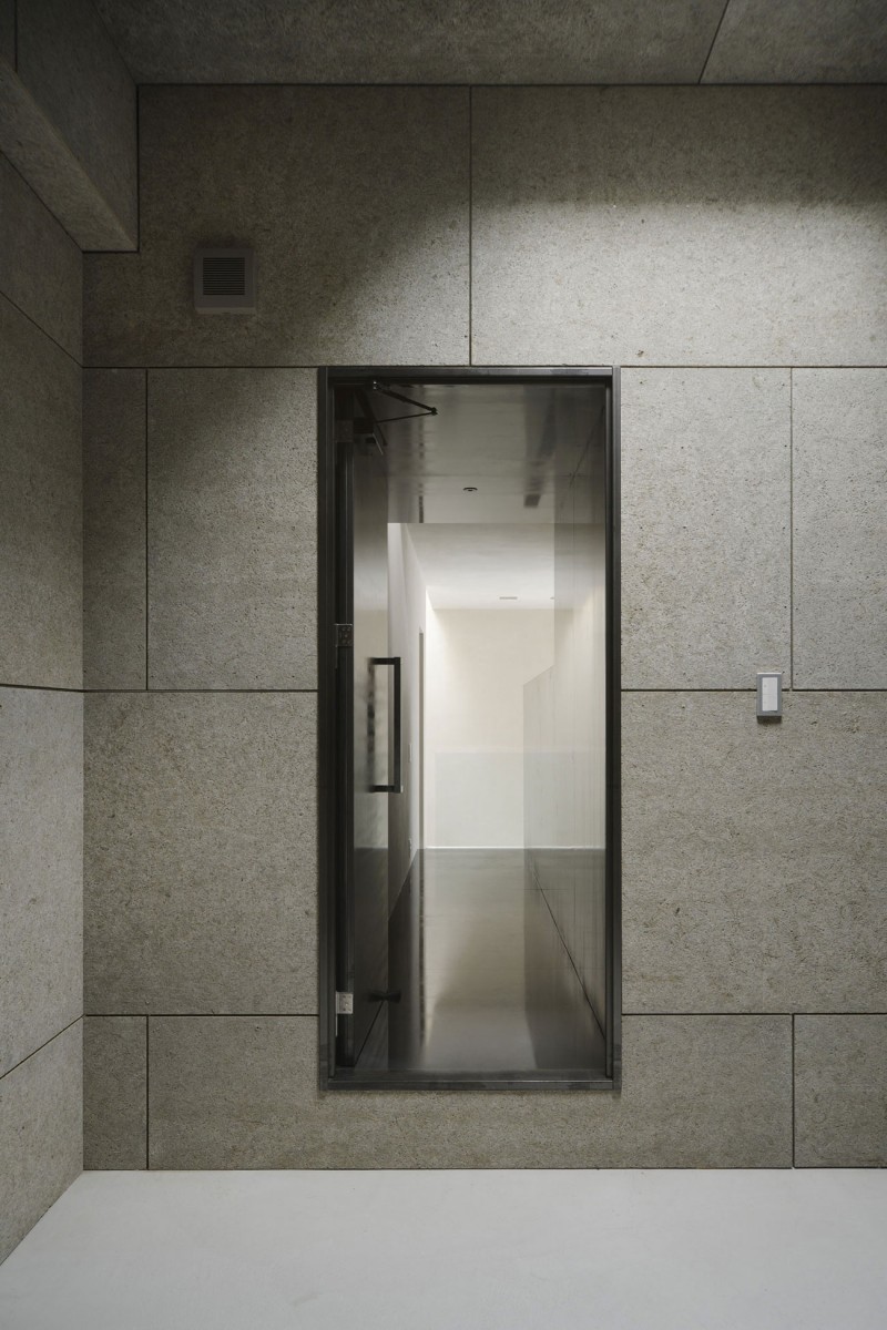Floating House Shower Unique Floating House Of Silence Shower Area Covered By Glass Door Panel Installed Inside Home Bathroom Interior Office & Workspace Sophisticated Modern Japanese Home With Concrete Construction Of Shiga Prefecture