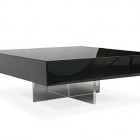 Low Black Table Unique Low Black Lacquered Coffee Table Manufactured In Square Shape With Transparent Stacked Legs Underneath It Furniture Beautiful Lacquer Furniture With Hip And Glossy Surface