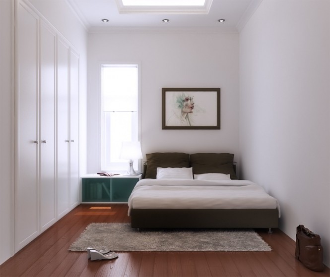 Vu Khoi Brown Unique Vu Khoi White And Brown Bedroom Design Interior In Minimalist Space Used Contemporary Furniture Ideas Decoration 13 Modern Asian Living Room With Artistic Wall Art And Wooden Floor Decorations