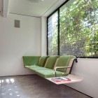 Floating Wooden The Unusual Floating Wooden Bench In The Artist Residence With Wide Glass Walls And The Concrete Floor Decoration Elegant Home Decorated With Artistic And Contemporary Living Spaces