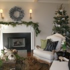 Living Room Designer Vintage Living Room With Simple Designer Christmas Tree Ornaments Warm Classic Fireplace With Greenery And Wreath Shiny Wall Lights Decoration Beautiful Christmas Tree Ornaments The Holy Greenery And Stunning Elements