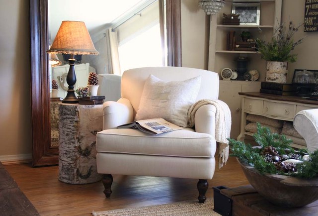 View In Room Warm View In The Living Room Area With Standing Alone On Chair Accompanied The Burlap Lamp Shade Decor Office & Workspace Fascinating Burlap Lamp Shades For Classy Room Interiors