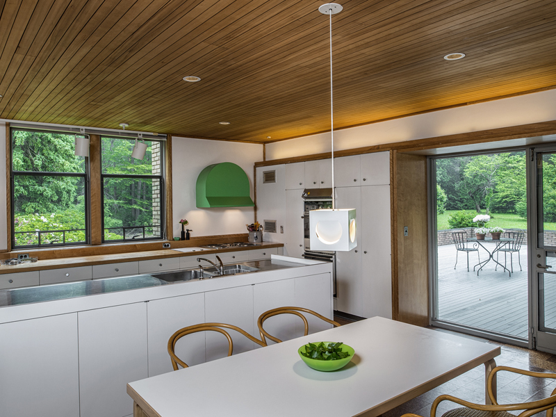 Kitchen With And White Kitchen With Pendant Lamp And Track Lamp Dream Homes  Mid-Century Modern Home Decorated With Elegant Minimalist Furniture