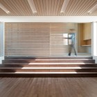 Wooden Shutters Wooden Wide Wooden Shutters And Simple Wooden Staircase Inside The Two Hulls House With A Hardwood Floor Dream Homes Stunning Cantilevered Home With Earthy Tones Of Minimalist Interior Designs