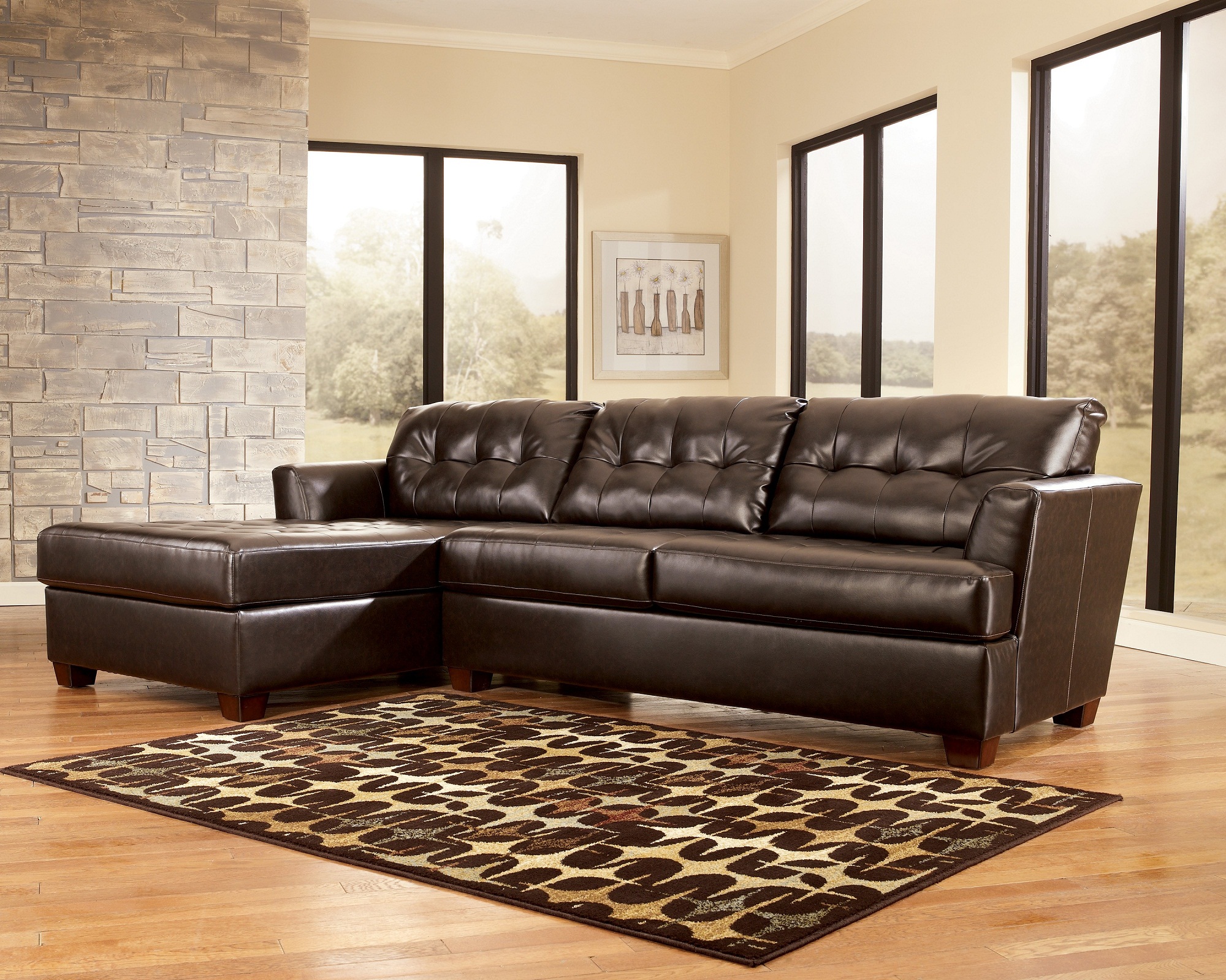 Classic Living With Wonderful Classic Living Room Design With Dark Brown Colored Leather Sleeper Sofa And Soft Brown Floor Made From Wooden Veneer Decoration  Creative Leather Sleeper Sofa With Various And Bewitching Interiors