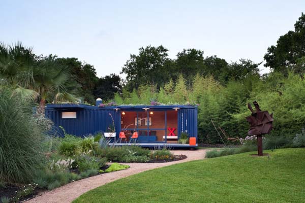 Guest House Natural Wonderful Container Guest House Surrounded By Natural Science By Green Grass And Assorted Plants Such High Trees And Flower Dream Homes Stunning Shipping Container Home With Stylish Architecture Approach
