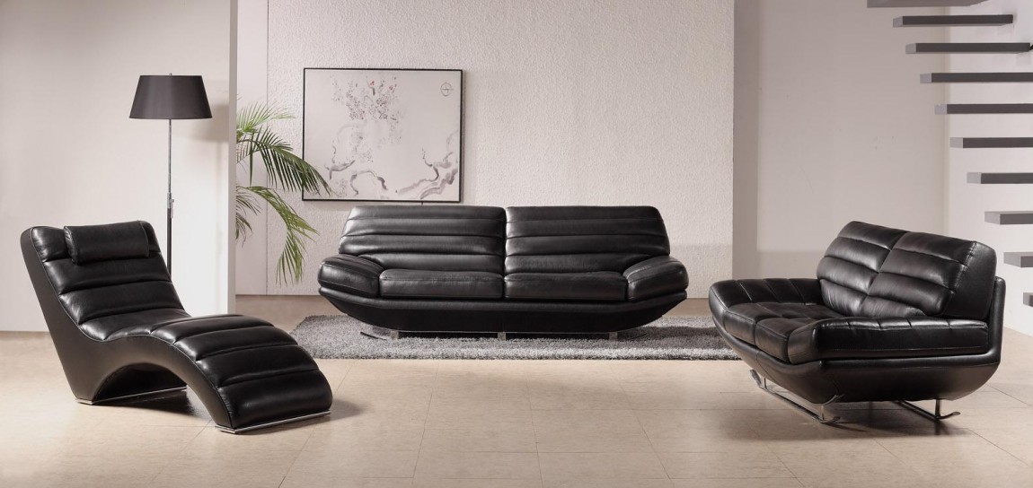 Modern Living With Wonderful Modern Living Room Design With Black Colored Contemporary Sofas Made From Leather And Cream Colored Floor Which Is Made From Marble Blocks Furniture Remarkable Beautiful Contemporary Sofas With Various Elegant Styles