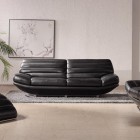 Modern Living With Wonderful Modern Living Room Design With Black Colored Contemporary Sofas Made From Leather And Cream Colored Floor Which Is Made From Marble Blocks Decoration Remarkable Beautiful Contemporary Sofas With Various Elegant Styles (+20 New Images)