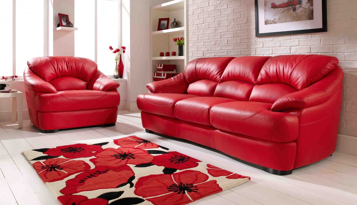 Modern Living Crimson Wonderful Modern Living Room With Crimson Red Leather Sofa White Wooden Floor And Several White Colored Wooden Shelf Kitchens  Outstanding Living Room Furnished With A Red Leather Couch Or Sofa Sets