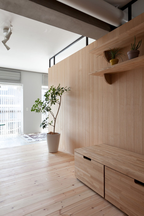 Partition Entryway Green Wonderful Plywood Partition Entryway Furnished With Amazing Green Plant Decor Apartments Beautiful And Compact Modern Home With Lovely Wooden Elements