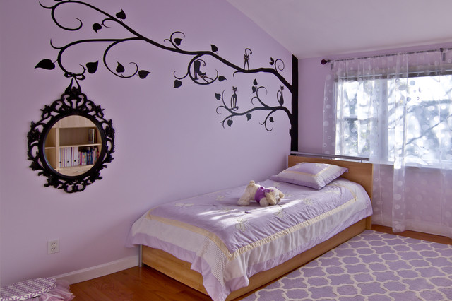 Purple Bedroom Transitional Wonderful Purple Bedroom Ideas In Chic Transitional Kids Bedroom With Soft Purple Colored Wall Paint And Purple Colored Rug Carpet Bedroom 26 Bewitching Purple Bedroom Design For Comfort Decoration Ideas