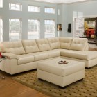 Bright Living With Wondrous Bright Living Room Design With Cream Colored Colored Leather Sleeper Sofa And Cream Colored Ottoman Table Decoration Creative Leather Sleeper Sofa With Various And Bewitching Interiors
