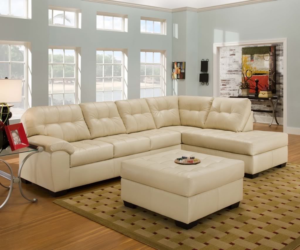 Bright Living With Wondrous Bright Living Room Design With Cream Colored Colored Leather Sleeper Sofa And Cream Colored Ottoman Table Architecture Creative Leather Sleeper Sofa With Various And Bewitching Interiors