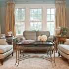 Traditional Living With Wondrous Traditional Living Room Design With Grey Colored Small Sofa And Several White Colored Soft Chairs Decoration Lovely And Small Sofa Furniture Examples For Your Inspiration