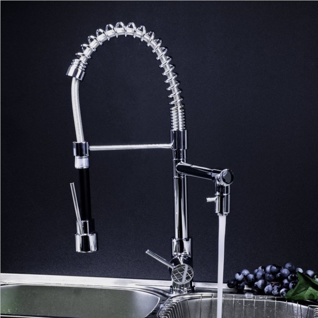 Shape Of Steel Awesome Shape Of Glossy Stainless Steel Kitchen Faucet On Modern Mounted Sink Beside Grey Wall Kitchens  10 Stainless Steel Kitchen Faucet To Complement The Functionality