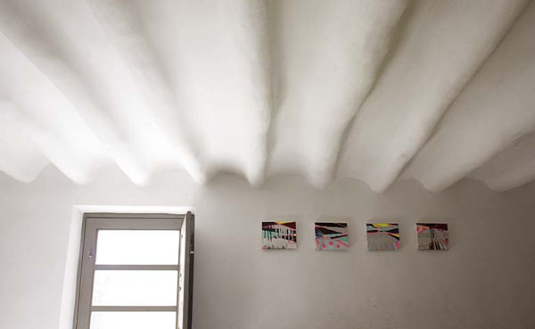 Wavy Mounted Artists Awesome Wavy Mounted Ceiling Of Artists Retreat In Andalucia Spain Interior Beautified With Colorful Paintings Apartments Picturesque Contemporary Farmhouse In Beautiful Stone And White Interiors