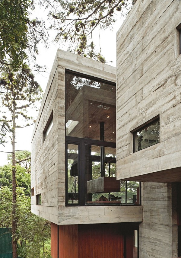 Concrete Exterior House Fabulous Concrete Exterior Of Corallo House By Paz Arquitectura Building Mixed With Transparent Glass On The Window Architecture  Natural Concrete Home With Wooden Floor And Glass Skylight