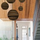 Pendant Lamps Dining Gorgeous Pendant Lamps Above The Dining Area And Beside Staircase At Modern House With Wooden Dining Table Architecture Sleek And Bright Contemporary Home With Cool Glass-Roofed Pergola
