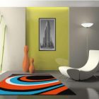 Patterned Rug On Incredible Patterned Rug Idea Put On Grey Flooring Displaying Vibrant Color Options In Blue White Orange And Black Decoration Spectacular Home Interior Design With Vibrant Rug And Patterns