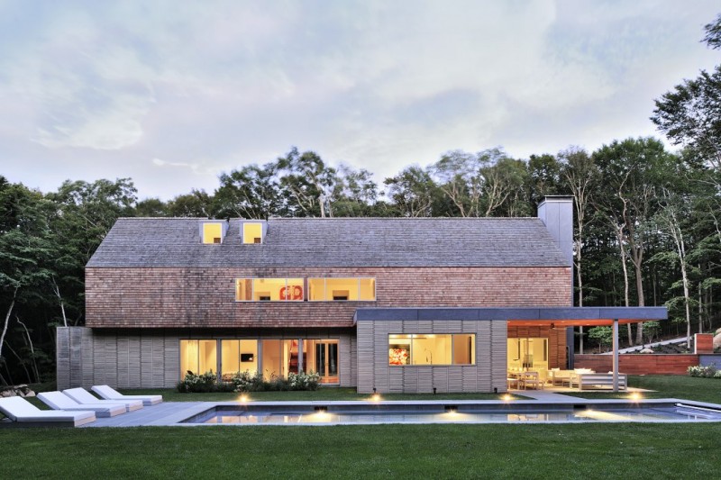 Architecture Of Hill Long Architecture Of The Qual Hill House With Wooden Wall And Brown Roof Near Long Blue Pool Architecture Striking And Creative Modern Home With Personal Art Galleries