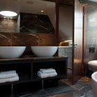 Kensington Penthouse Interior Luxurious Kensington Penthouse Master Bathroom Interior Furnished With Dark Vanity Involving White Vessels Apartments Elegant Modern Penthouse With Bold Interior Decoration Themes