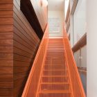 Stairs With And Simple Stairs With Wooden Staircase And Railing Colored In Brown In Narrow Space Of The Kuhlhaus 02 Home Dream Homes Bright Modern Minimalist Home Inspired By Delightful Interior Atmosphere