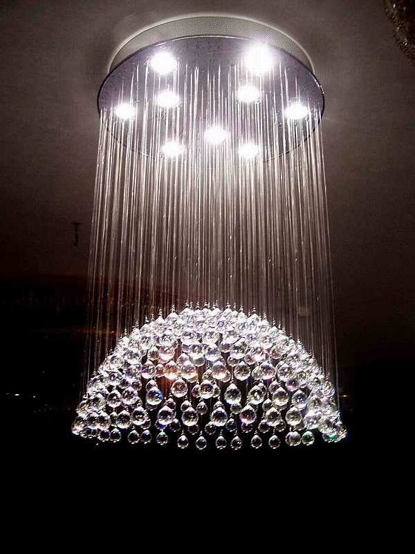 Crystal Modern With Sparkling Crystal Modern Chandelier Lighting With Small Bubble Decoration For Home Inspiration To Your House Furniture Extraordinary Contemporary Chandelier For Your Living And Dining Room