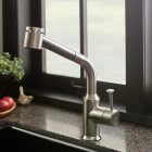 Black Sink Steel Stunning Black Sink With Stainless Steel Kitchen Faucet And Cozy Handle Beside Black Framed Window Kitchens 10 Stainless Steel Kitchen Faucet To Complement The Functionality