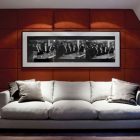 Printed Photo Padded Vintage Printed Photo Framed On Padded Center Wall Of Kensington Penthouse Living Room With Grey Sofa Idea Apartments Elegant Modern Penthouse With Bold Interior Decoration Themes