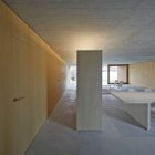 Space Inside In Wide Space Inside The House In Villarcaya With Concrete Ceiling And Wooden Wall Near Concrete Floor Architecture Chic Spanish Home Design With Grey Concrete Floors