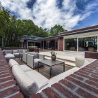 Outdoor Living Of Amusing Outdoor Living Space Design Of Villa In The Dunes With White Colored Soft Section Sofa And Brick Stones Wall Dream Homes Cozy And Bright Modern Home Surrounded By Lush Forest Views