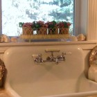 Faucet And Sinks Appealing Faucet And Vintage Kitchen Sinks For Stunning Kitchen With Decorative Flowers And Glass Window Kitchens Simple Undermount Stainless Steel Kitchen Sinks You Have To Know