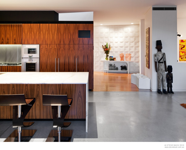 Kitchen Room Countertop Appealing Kitchen Room With White Countertop Feat Brown Chairs In The River House That Steel Floor Add Nice The Area Dream Homes Luxurious And Cozy River House With Rectangle Swimming Pools