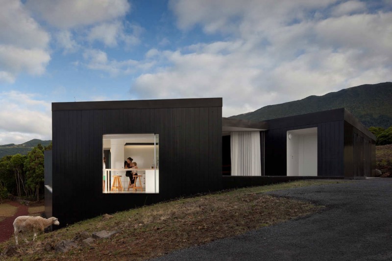 Two Floor By Awesome Two Floor House CZ By SAMI Arquitectos Painted In Black With Frame Less Glass Attached On The Windows Architecture  Fabulous Contemporary Simple House With Great White And Black Colors