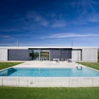 Combination Of Modern Beautiful Combination Of Blue Water Modern House And Blue Sky Panorama Make Amazing Nuance In The Home Exterior Design Dream Homes Rectangular Concrete Home With Swimming Pool And Natural Elements